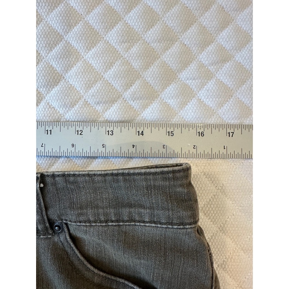 Chicos Platinum Denim Jeans Size 1 /Size 8 Reg Olive Brown Straight Leg - Picture 7 of 7